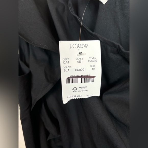 NEW J.Crew $128 One Shoulder Ruffle Midi Dress in Black Size 12 0906 - Picture 7 of 12